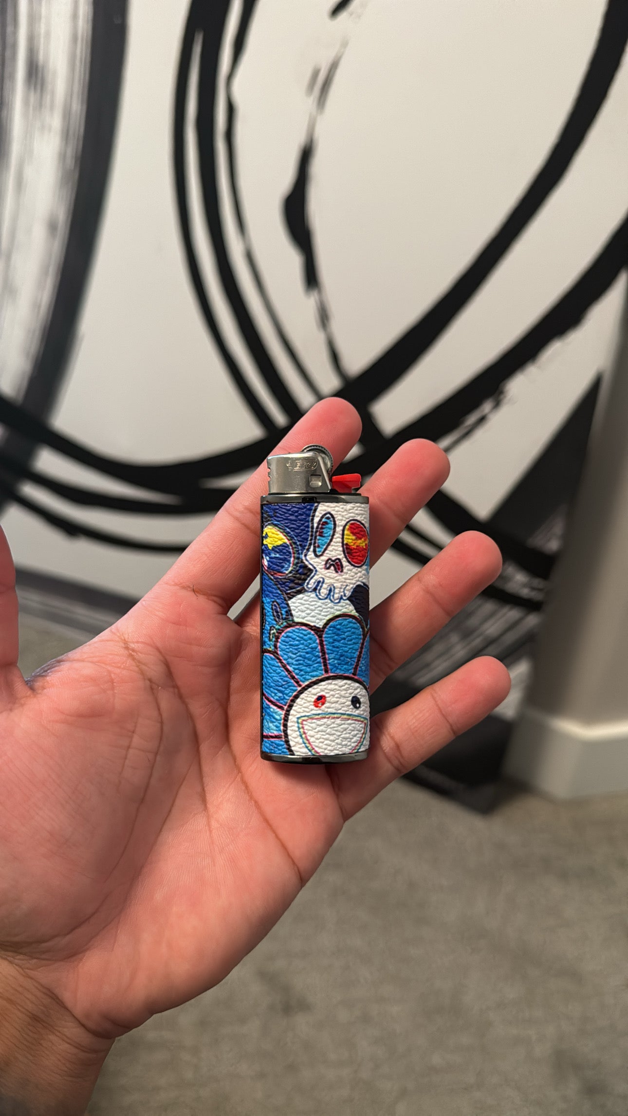 Blue Flowers & Skulls LC