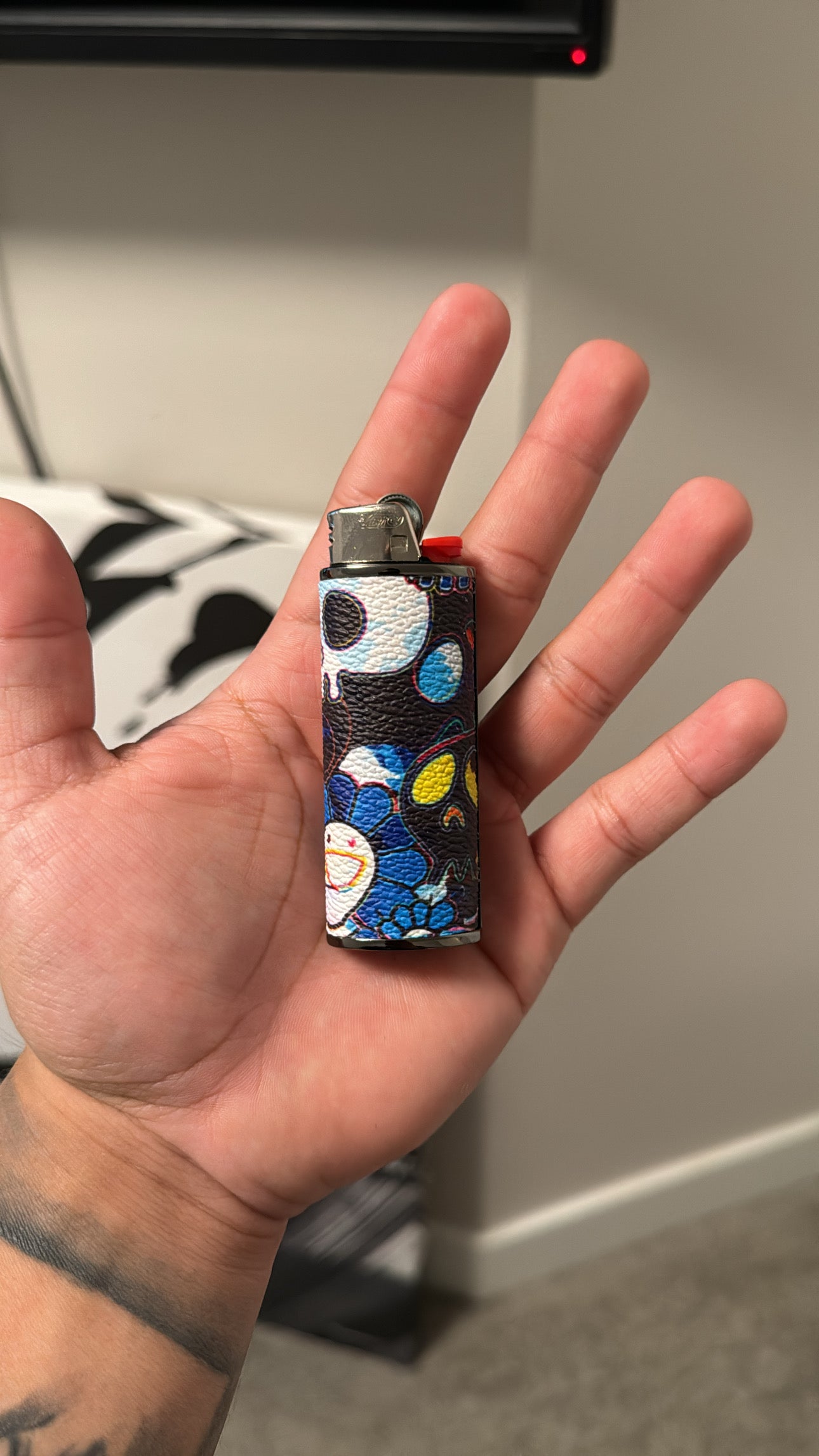 Blue Flowers & Skulls LC