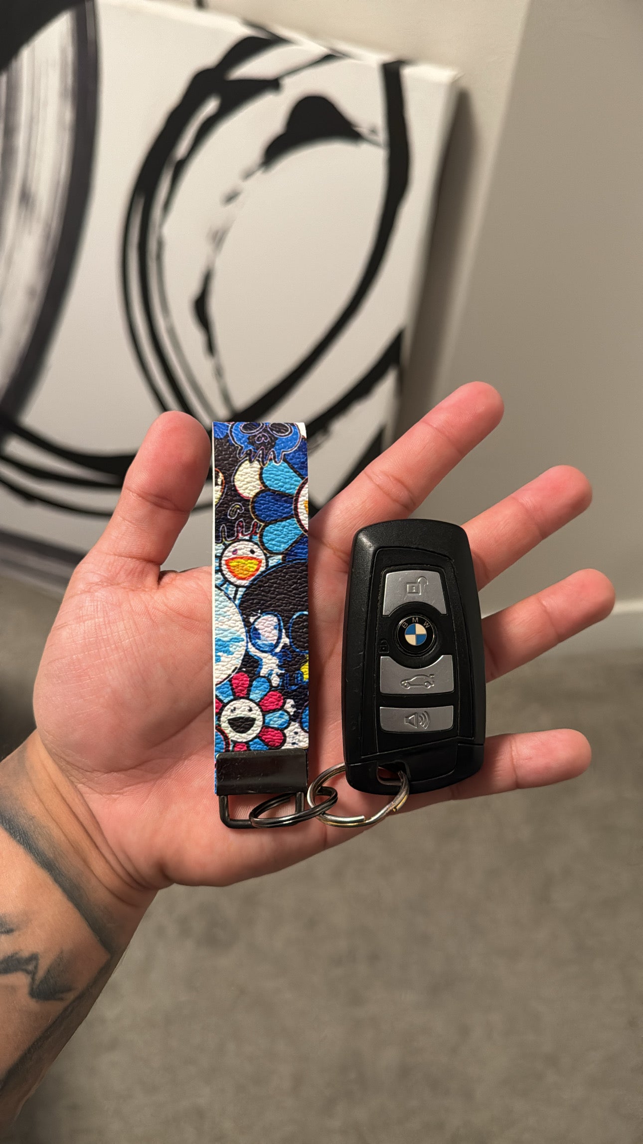 Blue Flowers & Skulls KC